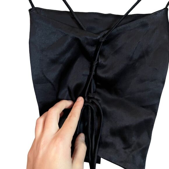 NWT! Zara black satin lace back tank top - Picture 5 of 11